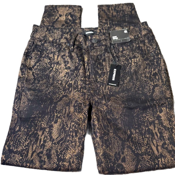 Express Pants - Express| Snake Print Mid rise Skinny Jeans| 4R